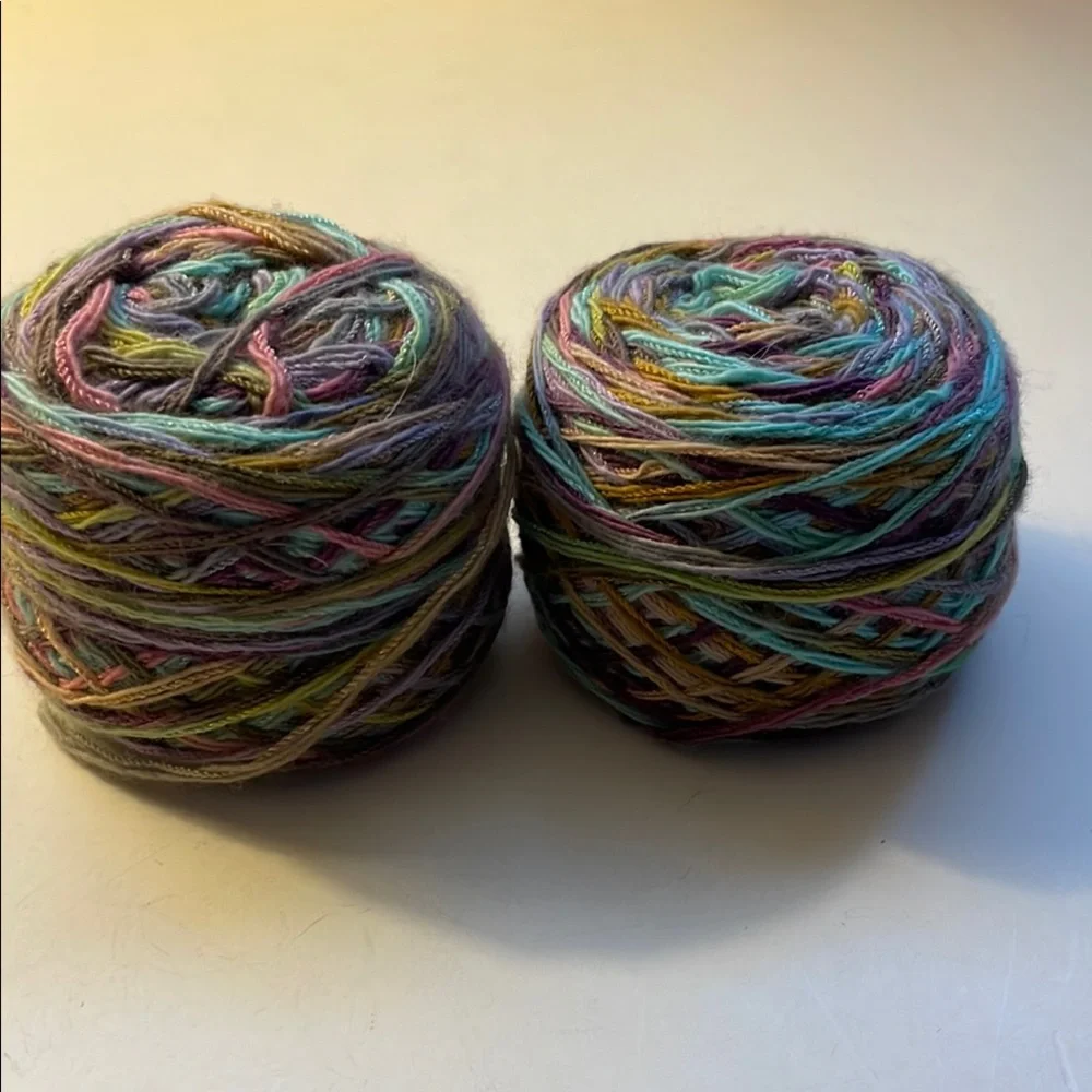 Hand Dyed Multicolor Cotton Sock Yarn Balls - Picture 1 of 2